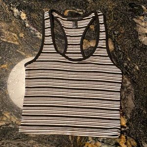 Forever 21 black and white stripped tank top